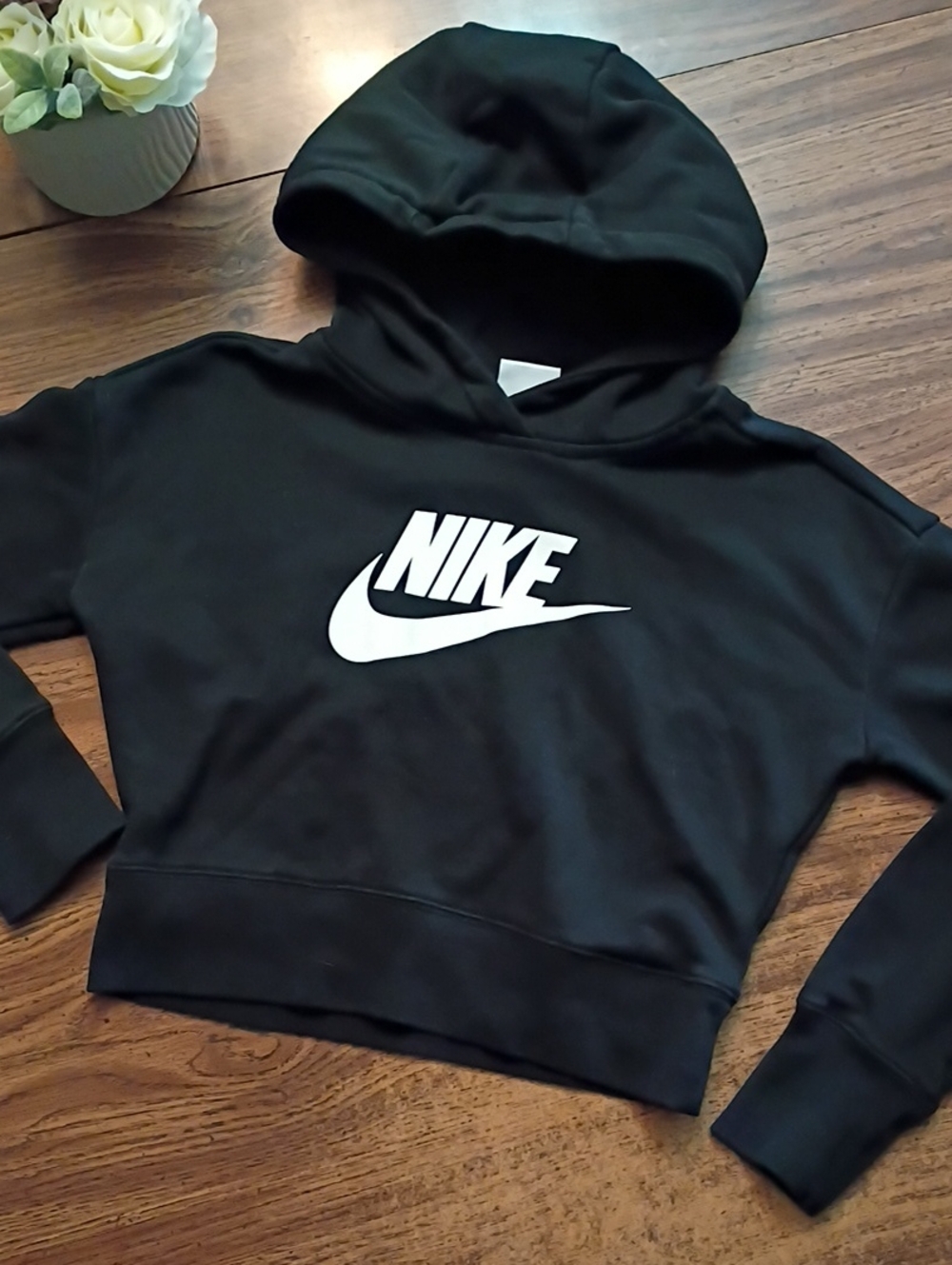 Nike Black Kids Sweatshirt with White Swoosh
